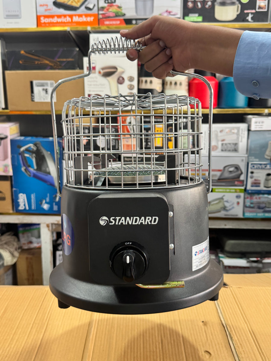 Standard 2-in-1 Portable Gas Heater & Cooker Stove with Protective Safety Cage GM Electronic