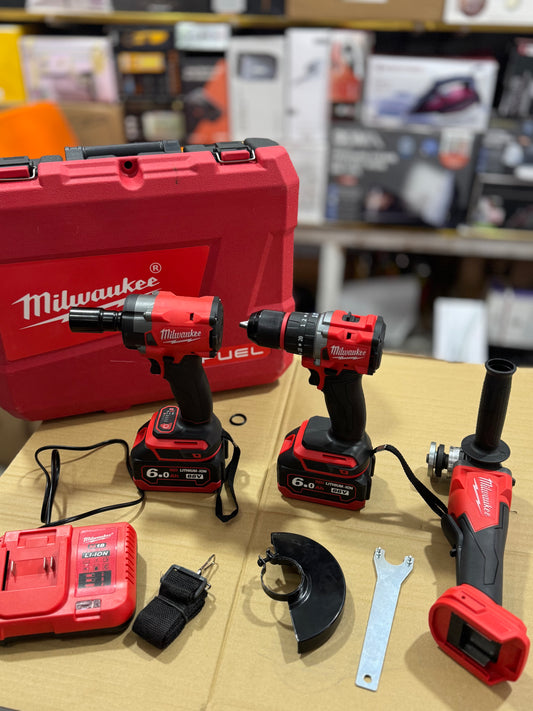 3 in 1 Cordless Tool Kit Drill Impact Wrench Grinder GM Electronic