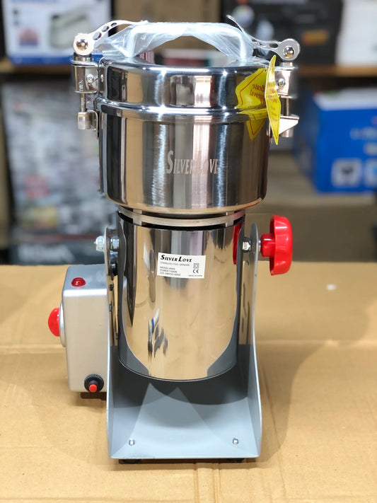 Silver Love 1500W Stainless Steel Electric Spice & Coffee Grinder - 500g Heavy Duty Vertical Mill, Model 500A