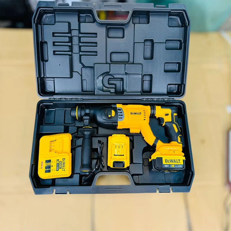 DeWalt Style 88V Cordless Rotary SDS Hammer Drill Kit (2x XR Li-Ion Batteries, DCH263 Charger & Carry Case)