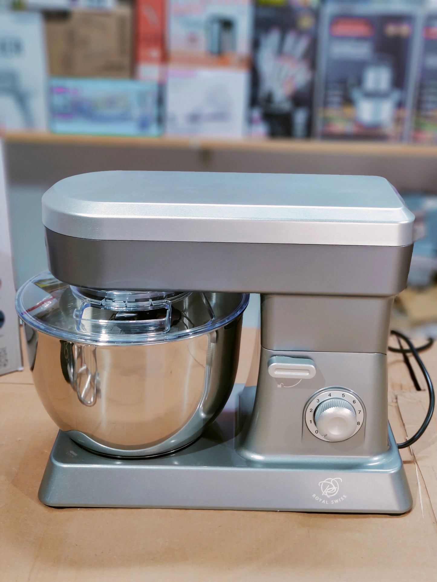 ROYAL SWISS 1500W Electric Stand Mixer with 6.3L XL Stainless Steel Bowl – 10 Speed Food Mixer (Model SL-9818B)