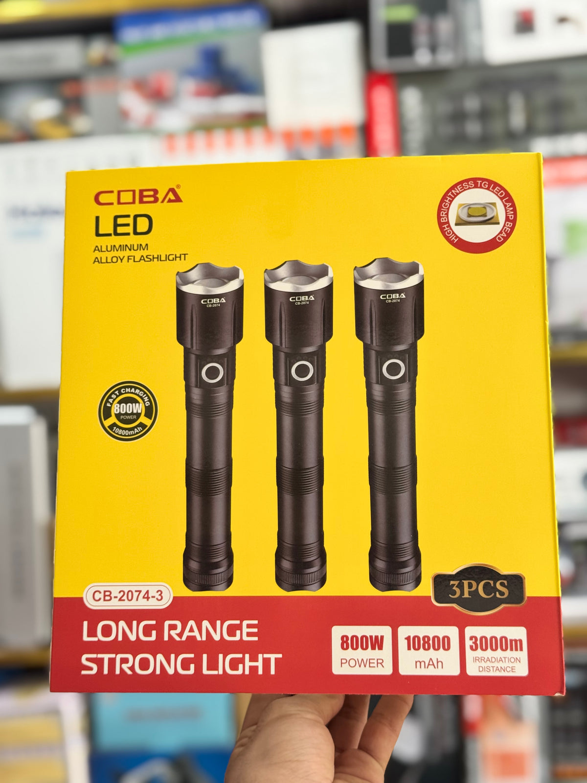 COBA CB-2074-3 LED Flashlight 3 Pcs GM Electronic