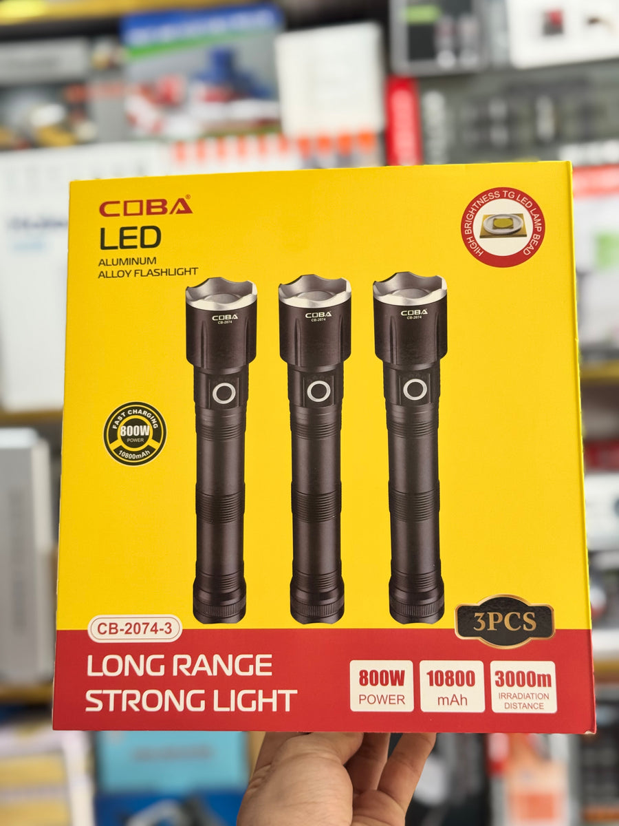 COBA CB-2074-3 LED Flashlight 3 Pcs GM Electronic