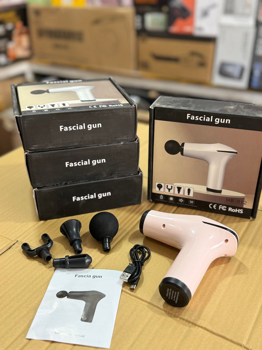 Portable Handheld Fascial Gun HB-012 | Deep Tissue Muscle Massager with 4 Massage Heads