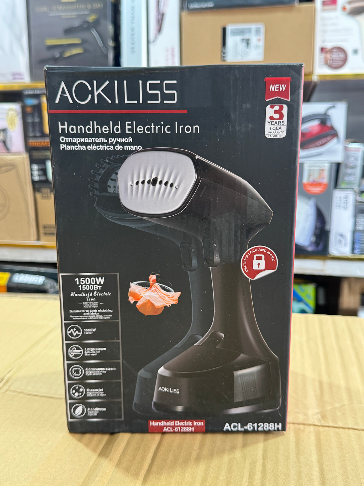 ACKILISS Handheld Electric Iron ACL-61288H – 1500W Portable Garment Steamer GM Electronic
