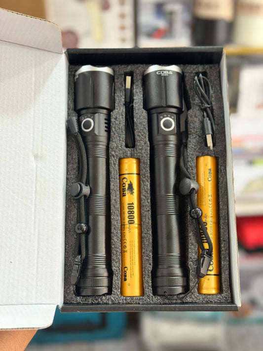 COBA CB-2074-2 LED Flashlight 2 Pc GM Electronic