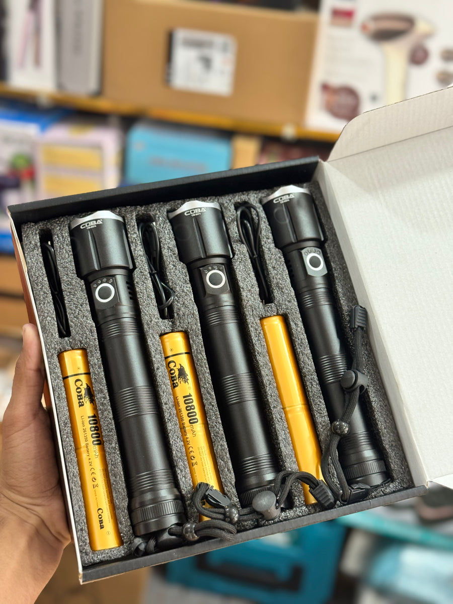 COBA CB-2074-3 LED Flashlight 3 Pcs GM Electronic