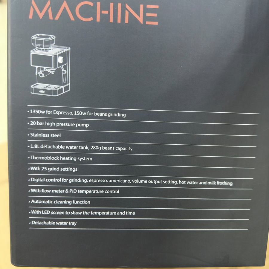 Uakeen Espresso Coffee Machine with Grinder ZL-1509 - GM Electronic