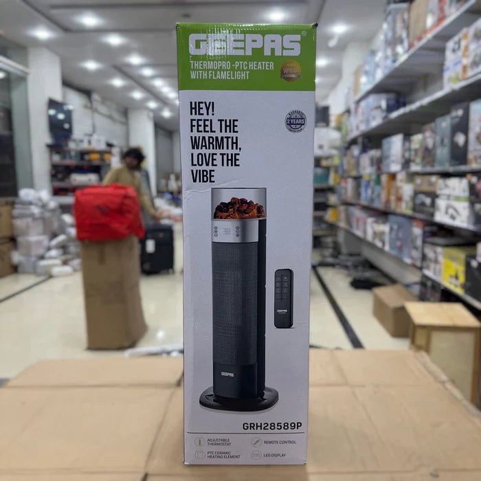 Geepas GRH28589P ThermoPro PTC Ceramic Heater with Flame Effect GM Electronic