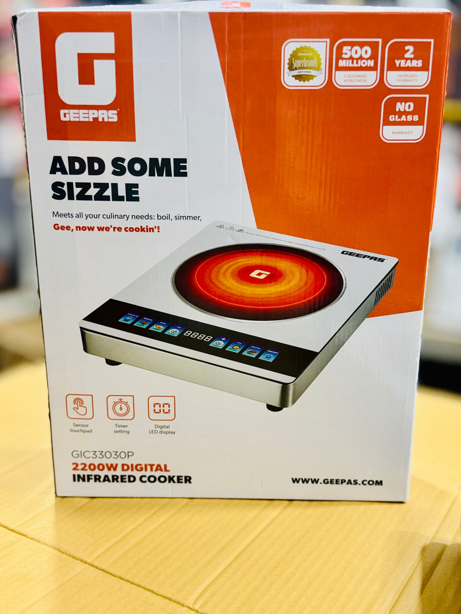 Geepas 2200W Digital Infrared Cooker GIC33030P | Electric Hot Plate GM Electronic