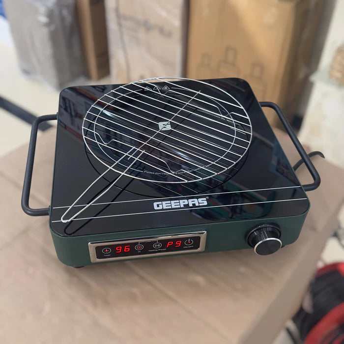 Geepas GIC6925P 3000W Digital Infrared Cooker with Grill Touch Control LED Display Portable Electric Cooktop