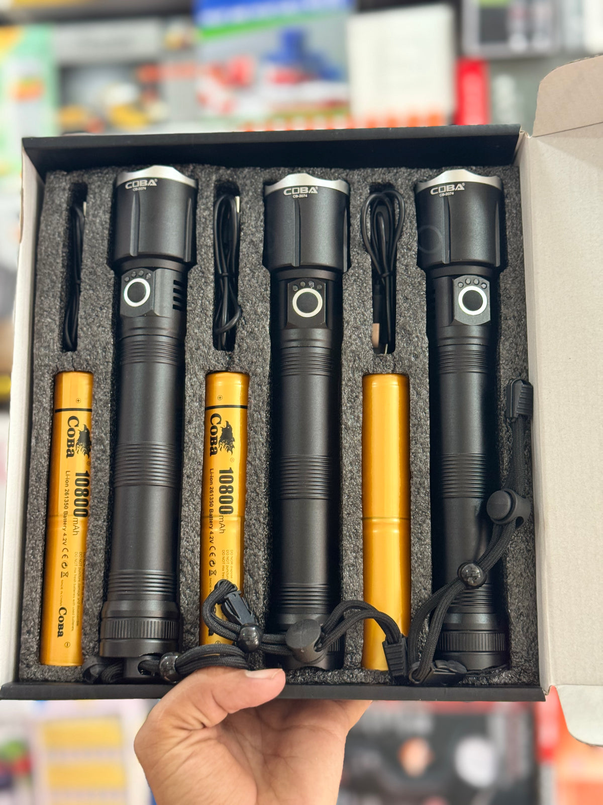 COBA CB-2074-3 LED Flashlight 3 Pcs GM Electronic
