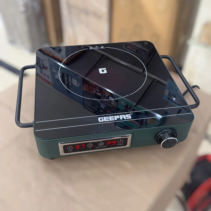Geepas GIC6925P 3000W Digital Infrared Cooker with Grill Touch Control LED Display Portable Electric Cooktop