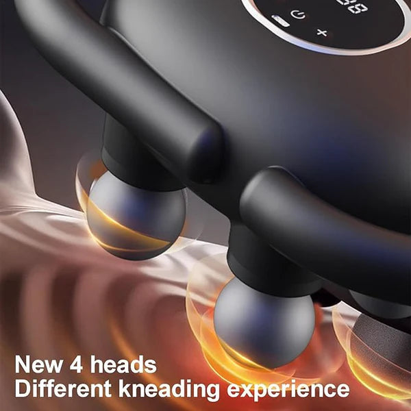 Four-Head Fascia Massage Gun FH-380 - Deep Tissue Muscle Relaxation Device with LCD Display