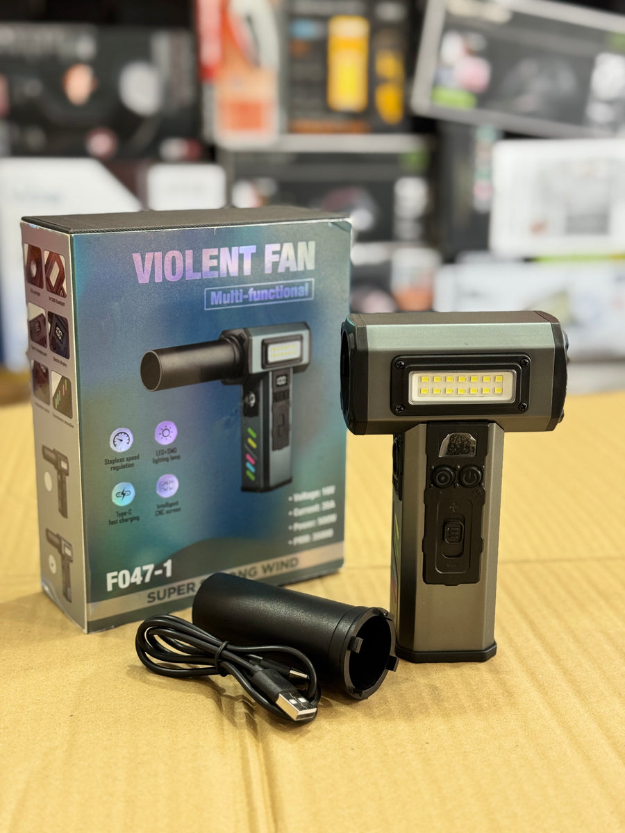 Violent Fan Handheld Turbo Blower with LED Light (F047-1) GM Electronic