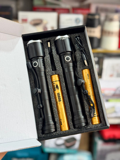 COBA CB-2074-2 LED Flashlight 2 Pc GM Electronic