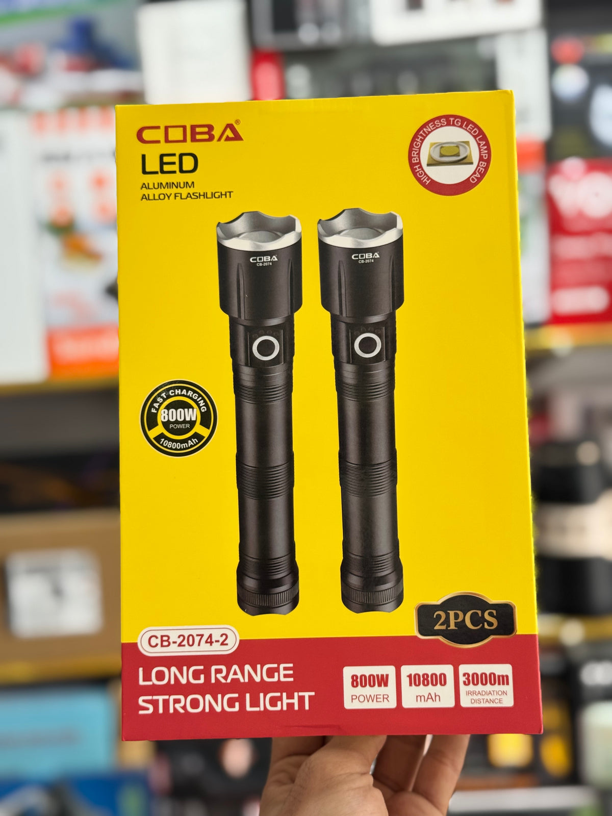 COBA CB-2074-2 LED Flashlight 2 Pc GM Electronic