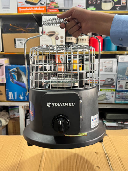 Standard 2-in-1 Portable Gas Heater & Cooker Stove with Protective Safety Cage GM Electronic