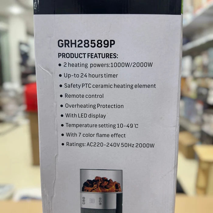 Geepas GRH28589P ThermoPro PTC Ceramic Heater with Flame Effect GM Electronic