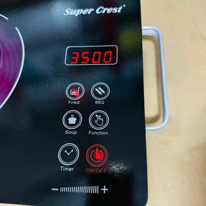 Super Crest SCT-9006 3500W Digital Infrared Cooker Touch Control Portable Electric Cooktop with LED Display and Multiple Cooking Modes