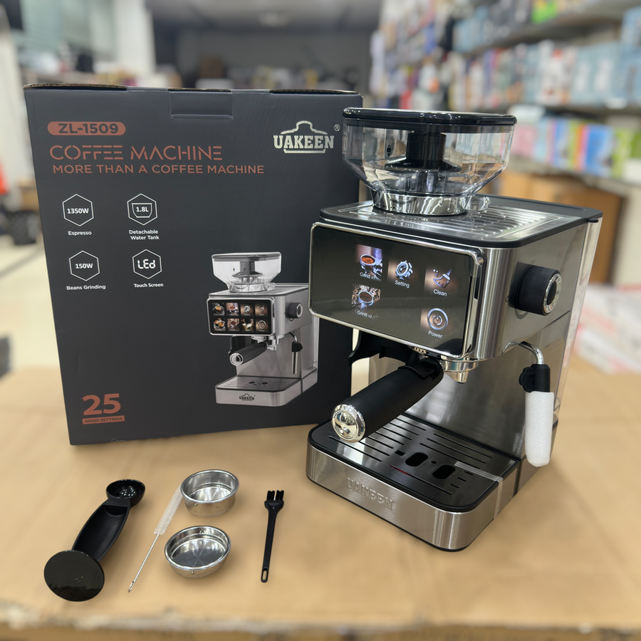 Uakeen Espresso Coffee Machine with Grinder ZL-1509 - GM Electronic