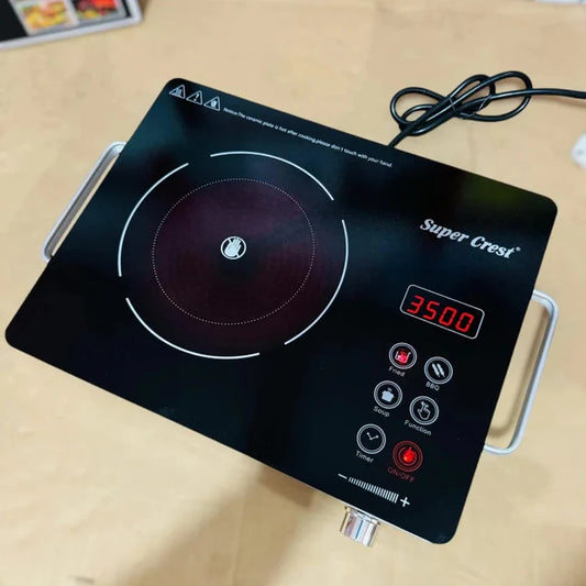 Super Crest SCT-9006 3500W Digital Infrared Cooker Touch Control Portable Electric Cooktop with LED Display and Multiple Cooking Modes