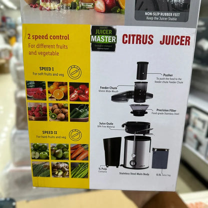 Axford Citrus Juicer with 65mm Wide Feed Chute