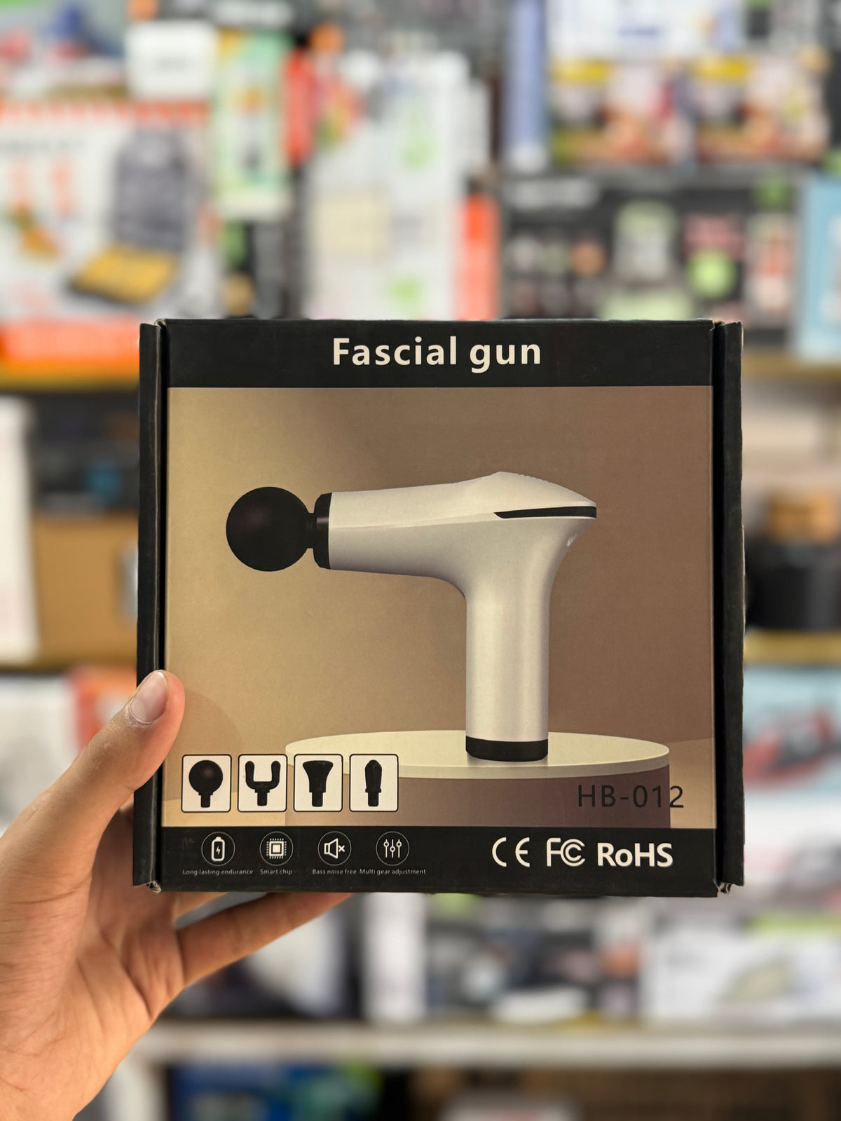 Portable Handheld Fascial Gun HB-012 | Deep Tissue Muscle Massager with 4 Massage Heads GM Electronic