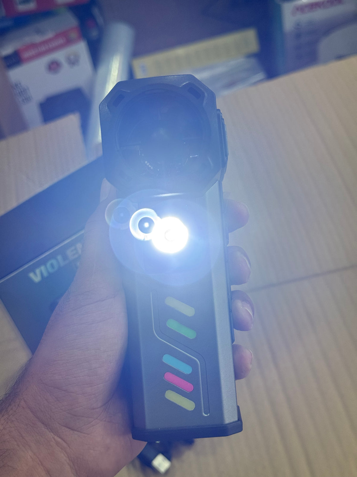 Violent Fan Handheld Turbo Blower with LED Light (F047-1) GM Electronic