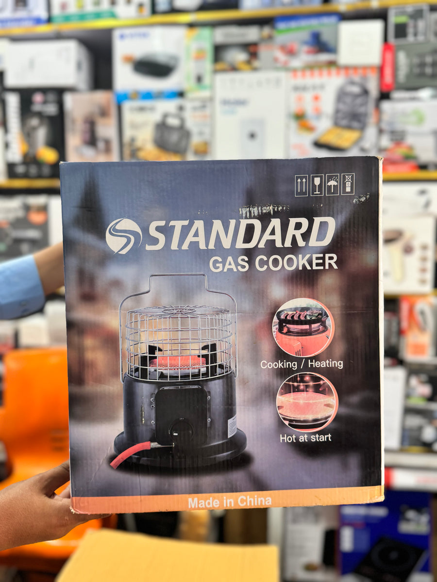 Standard 2-in-1 Portable Gas Heater & Cooker Stove with Protective Safety Cage GM Electronic