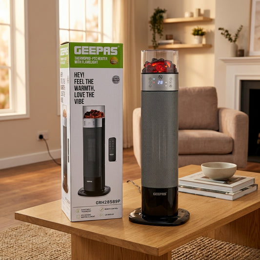 Geepas GRH28589P ThermoPro PTC Ceramic Heater with Flame Effect GM Electronic