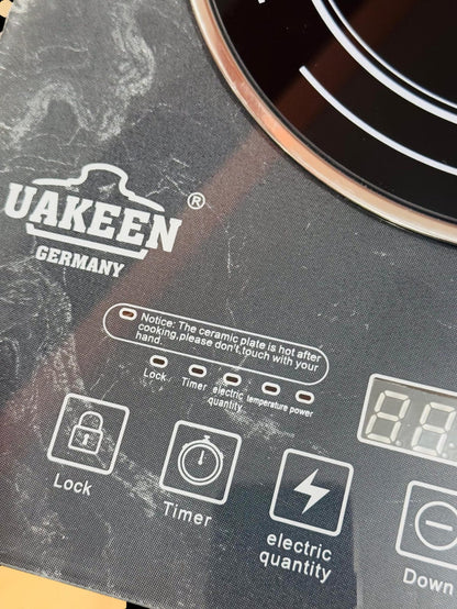 UAKEEN Germany 2400W Digital Infrared Cooker Touch Control LED Display Portable Electric Cooktop with Multiple Cooking Functions