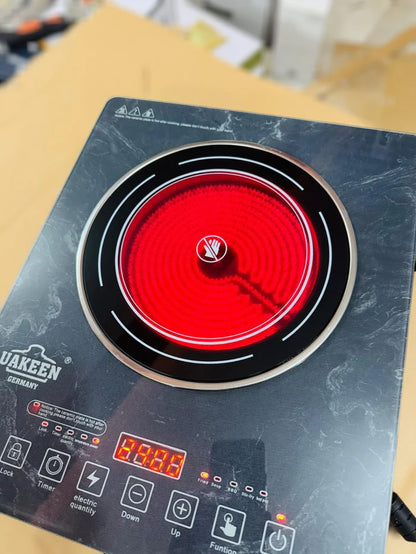 UAKEEN Germany 2400W Digital Infrared Cooker Touch Control LED Display Portable Electric Cooktop with Multiple Cooking Functions