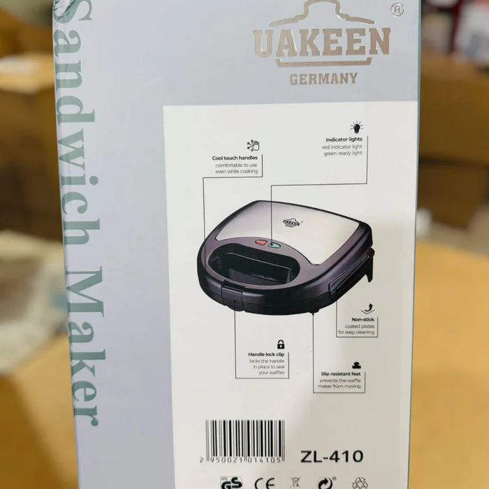 Uakeen Germany 750W Multi-Function Sandwich Maker & Waffle Maker – 6 in 1 Electric Breakfast Machine