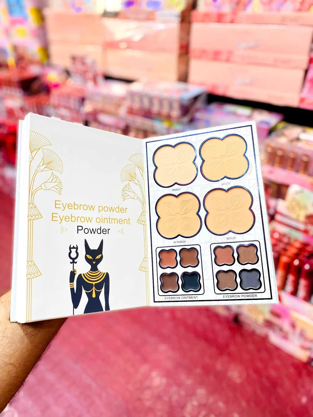 Nora Flowers Beauty Book Makeup Kit 5-in-1 – Eyebrow Powder & Makeup Palette