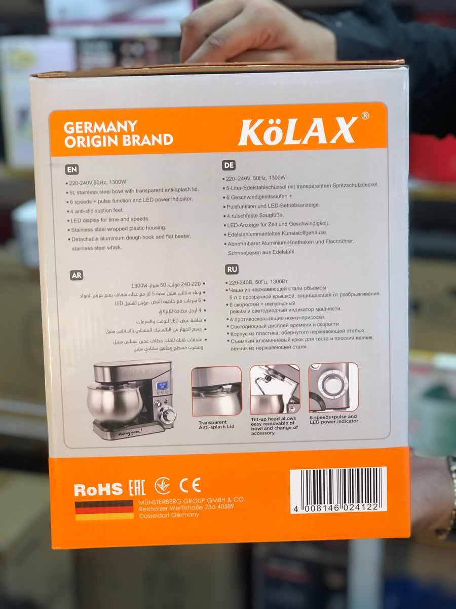 KOLAX 5L Digital Stand Mixer NR79184 - GM Electronic