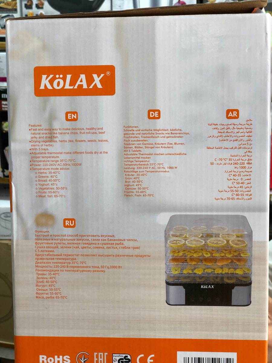 Kolax 5 Tray Food Dehydrator 914103 - GM Electronic