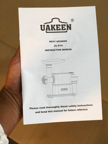 Uakeen Electric Meat Mincer ZL-616 - GM Electronic
