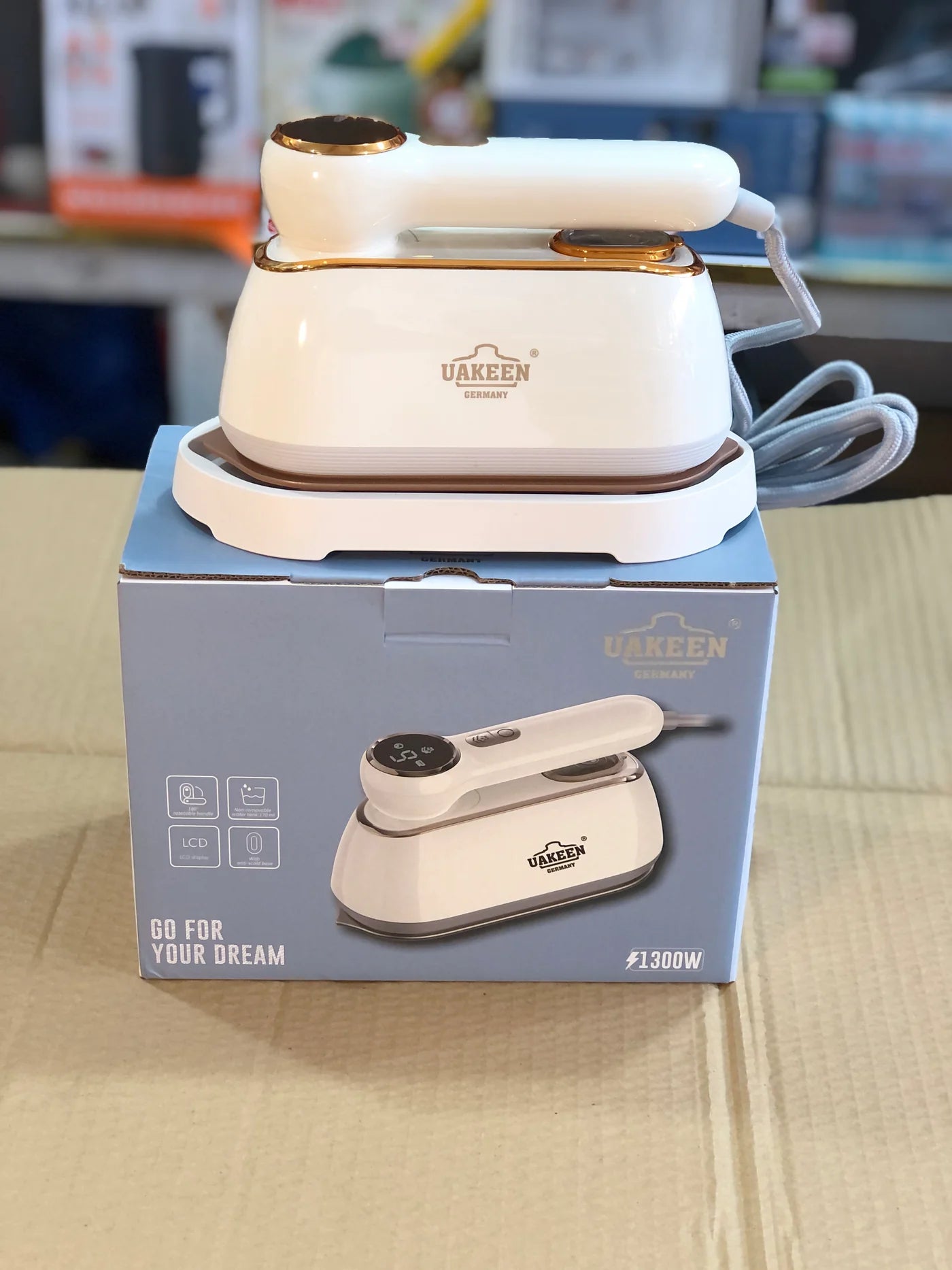 UAKEEN 1300W Mini Travel Steam Iron with LCD Display