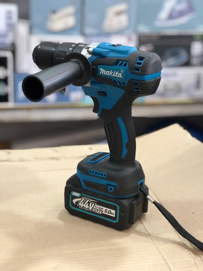 Makita Style HP002G 44V Cordless Impact Hammer Drill Kit (2x XGT 6.0Ah Li-Ion Batteries, Charger, Side Handle & Accessory Set)