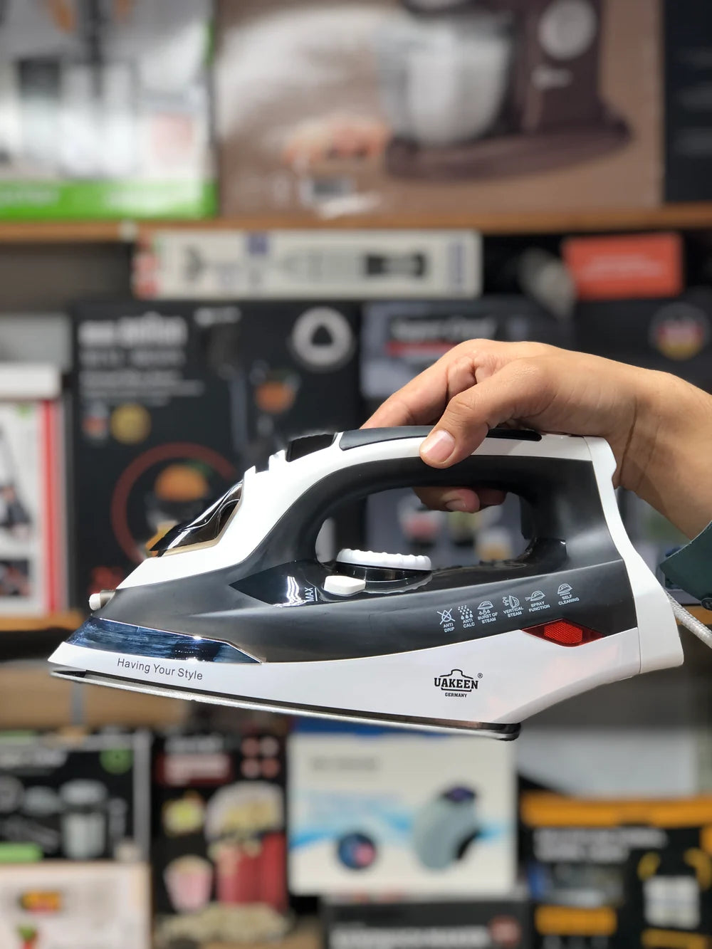 UAKEEN 3000W Steam Iron with Nano Ceramic Soleplate