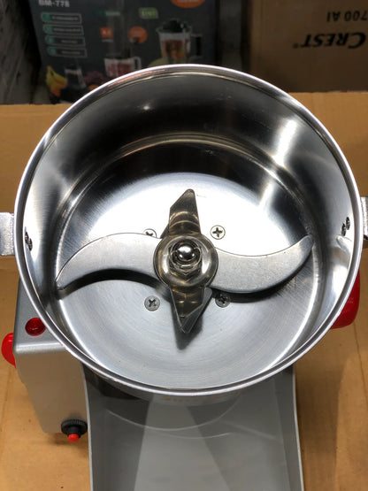 Silver Love 1500W Stainless Steel Electric Spice & Coffee Grinder - 500g Heavy Duty Vertical Mill, Model 500A