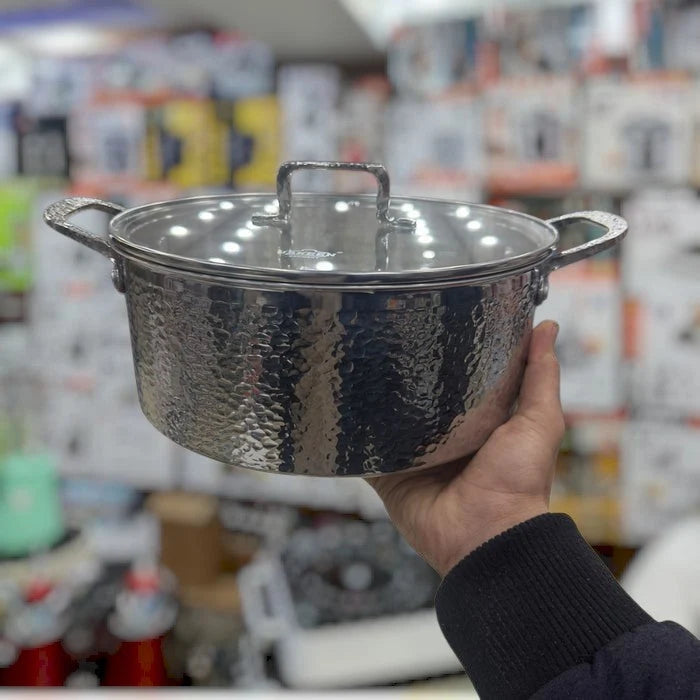 UAKEEN VK-60 Triply Stainless Steel Cookware Set – 6 Pcs (24cm, 26cm, 28cm)