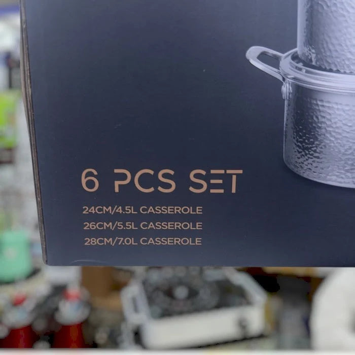 UAKEEN VK-60 Triply Stainless Steel Cookware Set – 6 Pcs (24cm, 26cm, 28cm)