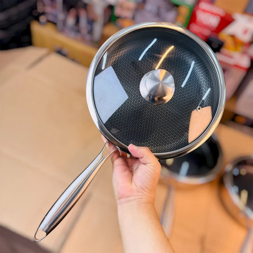 Honeycomb Laser Coating Shallow Frypan – Non-Stick Stainless Steel