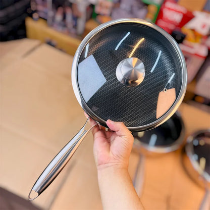 Honeycomb Laser Coating Shallow Frypan – Non-Stick Stainless Steel