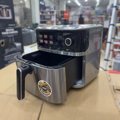 Geepas 8L Digital Air Fryer GAF37534T – Stainless Steel Oil-Free Vortex Cooker with Touchscreen & 60-Min Timer | 2 Year Warranty