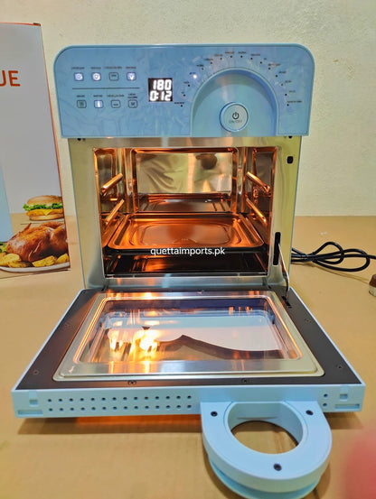 UNIE Air Fryer Oven 14.5L Sky Blue – Digital Rotisserie & Rapid Air Fryer with Rack, Skewers & Basket
