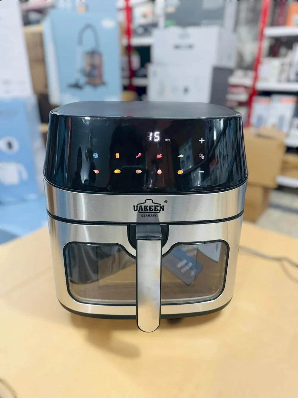 Uuakeen air fryer, uakeen 10l air fryer, 10l digital air fryer, 1800w air fryer, large capacity air fryer pakistan, air fryer with window, oil free air fryer, best air fryer pakistan, family size air fryer