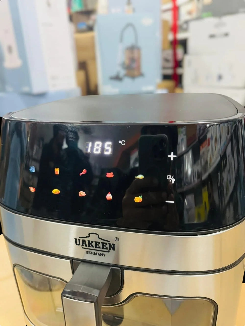 Uuakeen air fryer, uakeen 10l air fryer, 10l digital air fryer, 1800w air fryer, large capacity air fryer pakistan, air fryer with window, oil free air fryer, best air fryer pakistan, family size air fryer